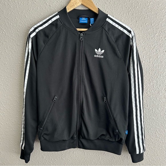 adidas Originals Jackets & Blazers - Adidas Originals black trefoil full zip track jacket‎